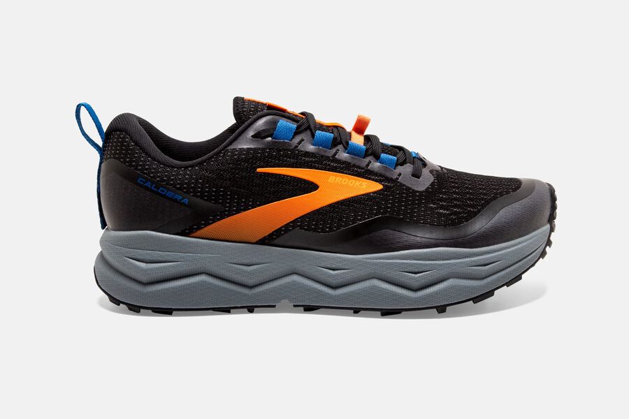 Brooks Caldera 5 Trail Running Shoes Mens Black/Orange 574293-XDS